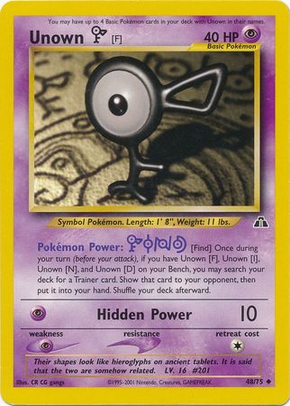 Unown [F] (48/75) [Neo Discovery Unlimited] | Mindsight Gaming