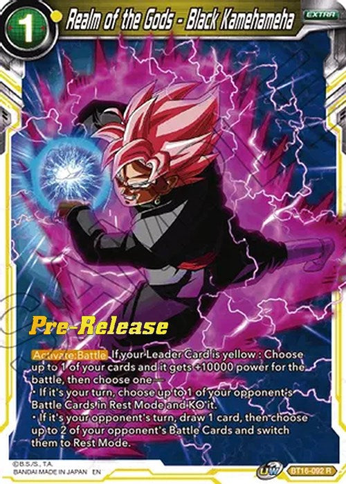 Realm of the Gods - Black Kamehameha (BT16-092) [Realm of the Gods Prerelease Promos] | Mindsight Gaming