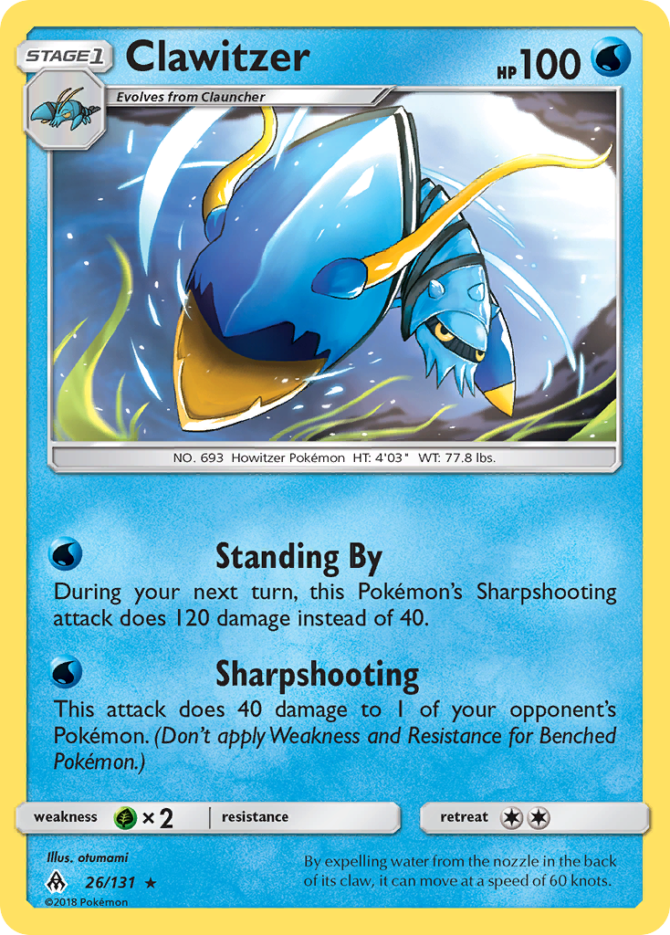 Clawitzer (26/131) [Sun & Moon: Forbidden Light] | Mindsight Gaming