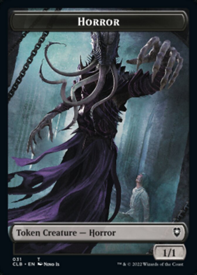 Horror // Centaur Double-sided Token [Commander Legends: Battle for Baldur's Gate Tokens] | Mindsight Gaming