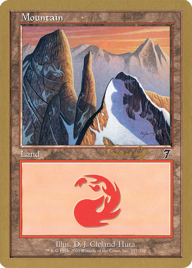 Mountain (337) (Tom van de Logt) [World Championship Decks 2001] | Mindsight Gaming