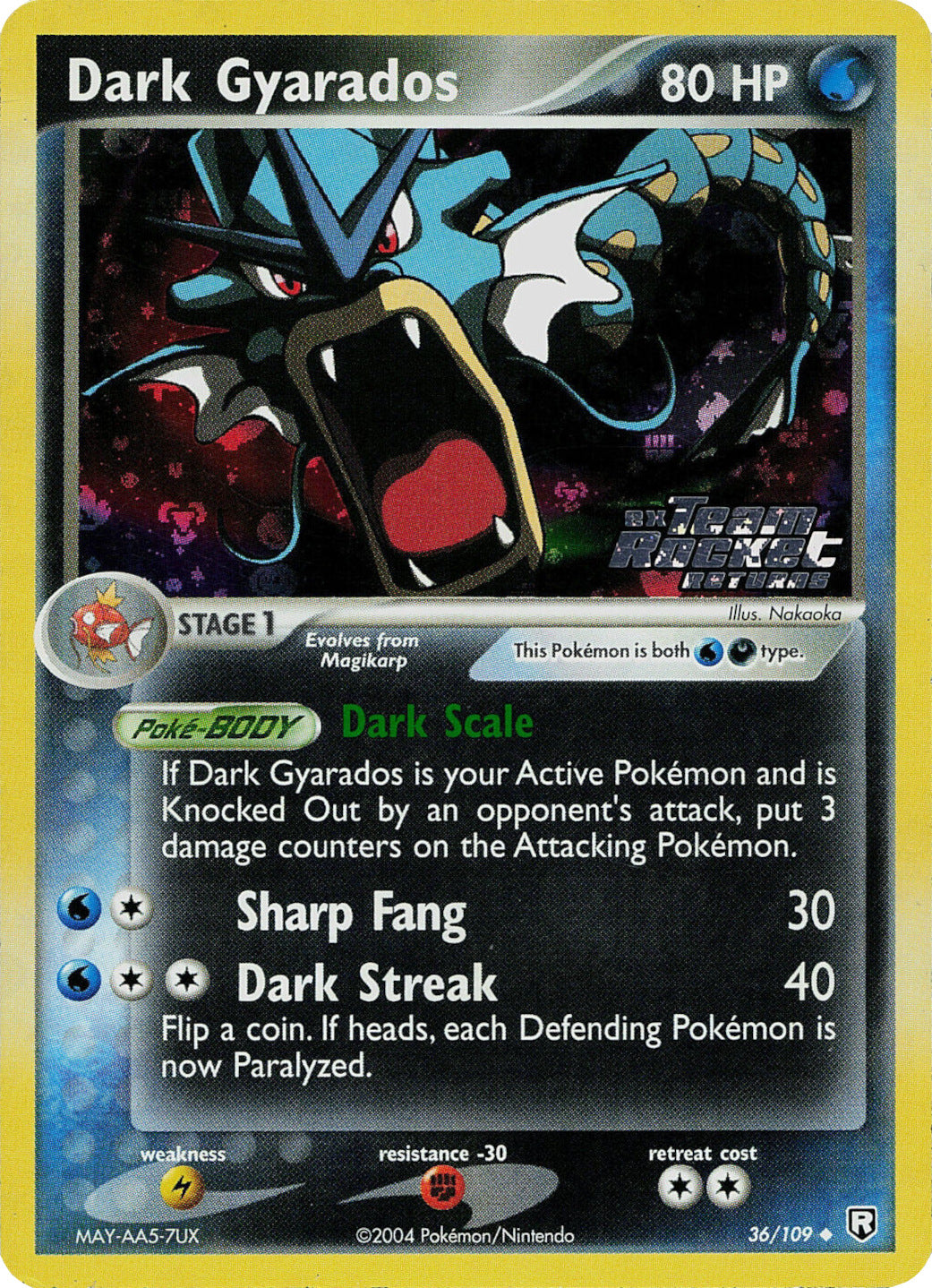 Dark Gyarados (36/109) (Stamped) [EX: Team Rocket Returns] | Mindsight Gaming