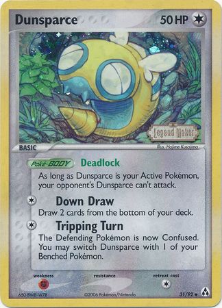 Dunsparce (31/92) (Stamped) [EX: Legend Maker] | Mindsight Gaming