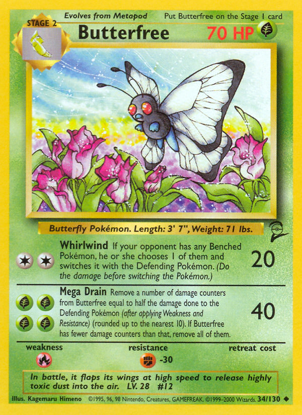 Butterfree (34/130) [Base Set 2] | Mindsight Gaming