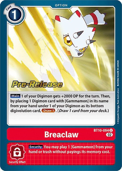 Breaclaw [BT10-094] [Xros Encounter Pre-Release Cards] | Mindsight Gaming