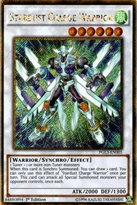 Stardust Charge Warrior [PGL3-EN005] Gold Secret Rare | Mindsight Gaming