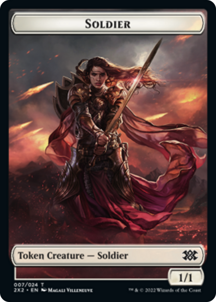 Elemental // Soldier Double-sided Token [Double Masters 2022 Tokens] | Mindsight Gaming