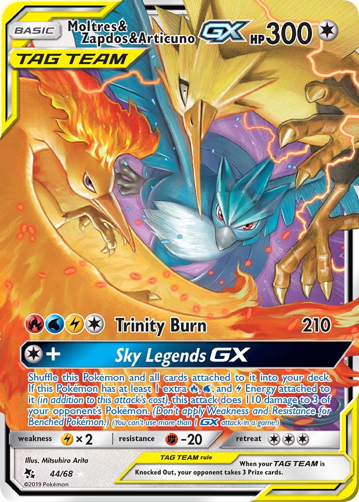 Moltres & Zapdos & Articuno GX (44/68) [Sun & Moon: Hidden Fates] | Mindsight Gaming