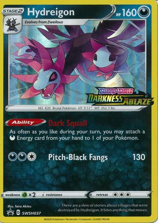 Hydreigon (SWSH037) (Prerelease Promo) [Sword & Shield: Black Star Promos] | Mindsight Gaming