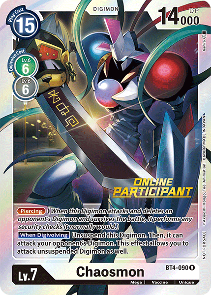 Chaosmon [BT4-090] (Online Participant) [Great Legend Promos] | Mindsight Gaming