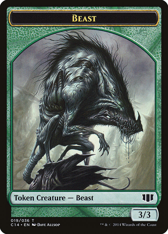 Elemental // Beast (019/036) Double-sided Token [Commander 2014 Tokens] | Mindsight Gaming