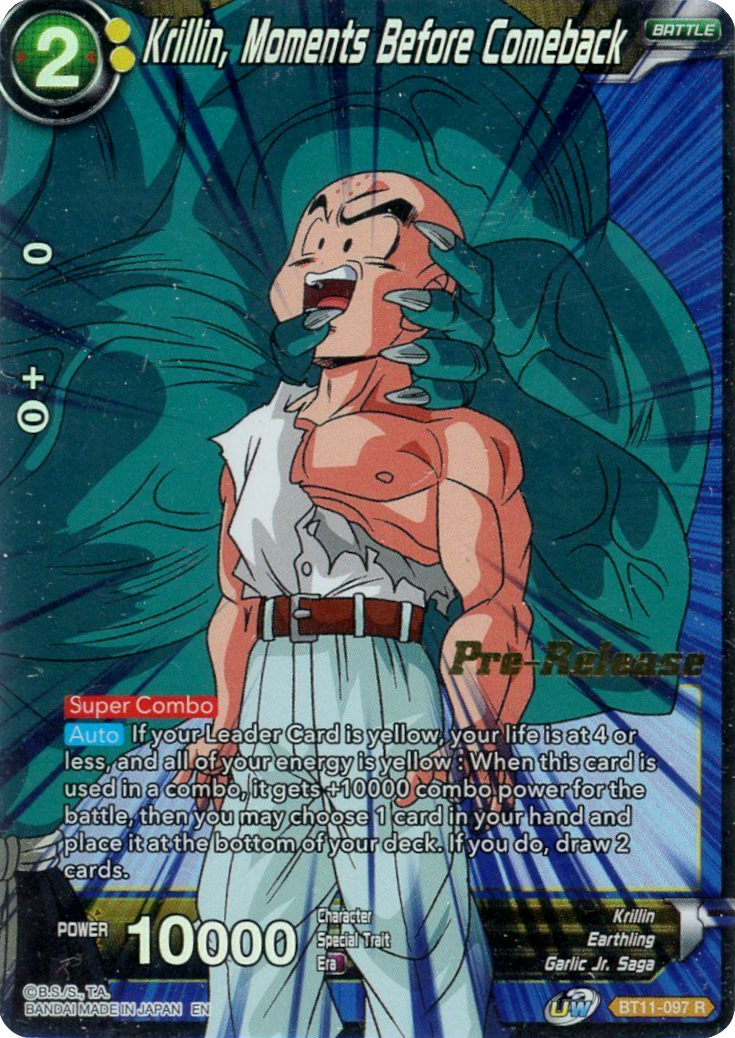 Krillin, Moments Before Comeback (BT11-097) [Vermilion Bloodline Prerelease Promos] | Mindsight Gaming