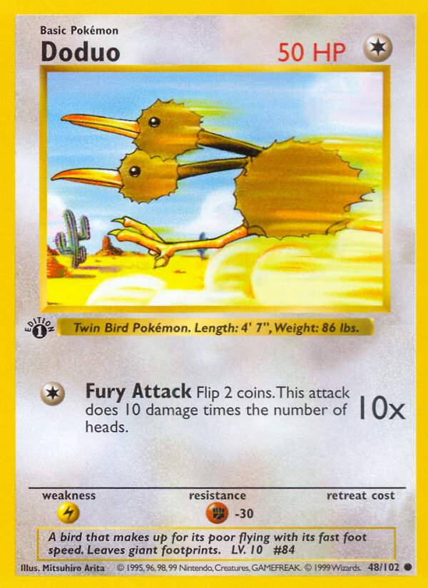 Doduo (48/102) (Shadowless) [Base Set 1st Edition] | Mindsight Gaming