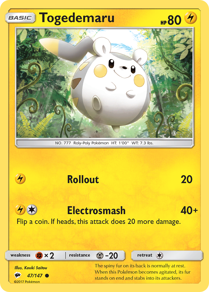 Togedemaru (47/147) [Sun & Moon: Burning Shadows] | Mindsight Gaming