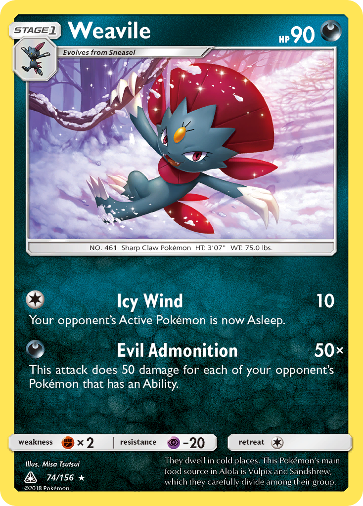 Weavile (74/156) [Sun & Moon: Ultra Prism] | Mindsight Gaming