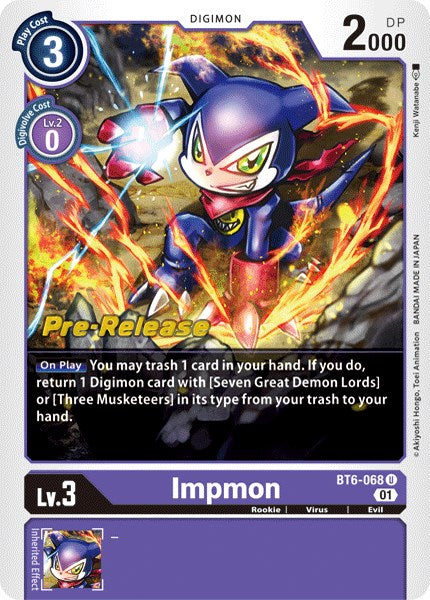 Impmon [BT6-068] [Double Diamond Pre-Release Cards] | Mindsight Gaming