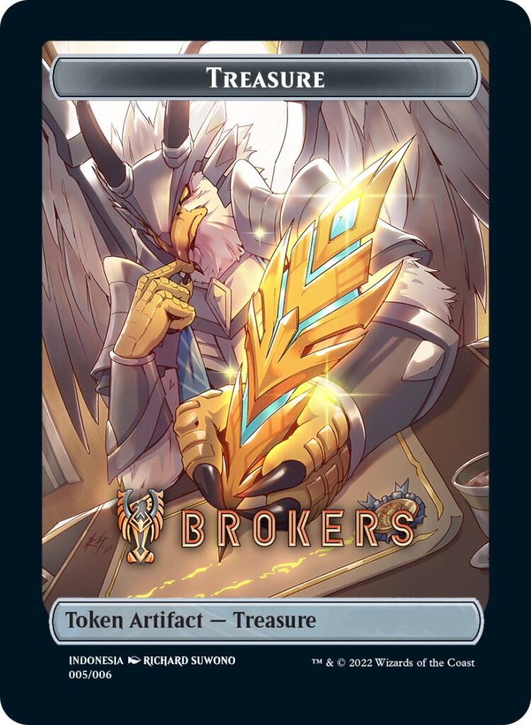 Treasure Token (Brokers) (Southeast Asia Artists) [Streets of New Capenna Tokens] | Mindsight Gaming