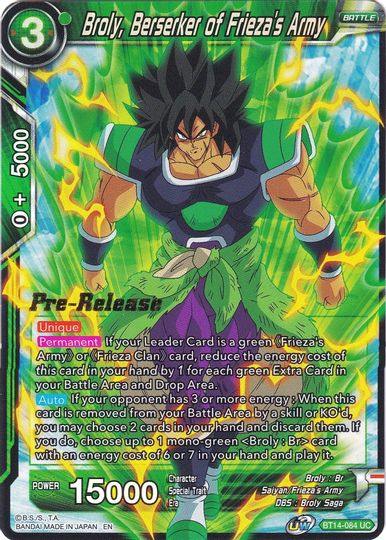 Broly, Berserker of Frieza's Army (BT14-084) [Cross Spirits Prerelease Promos] | Mindsight Gaming