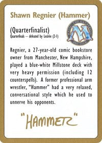 1996 Shawn "Hammer" Regnier Biography Card [World Championship Decks] | Mindsight Gaming