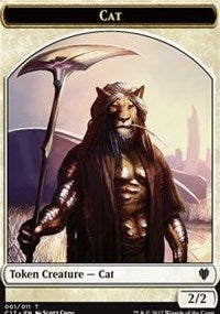 Cat (001) // Cat Warrior (008) Double-sided Token [Commander 2017 Tokens] | Mindsight Gaming