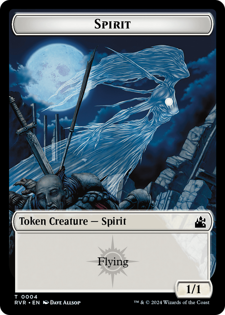 Spirit (0018) // Spirit (0004) Double-Sided Token [Ravnica Remastered Tokens] | Mindsight Gaming