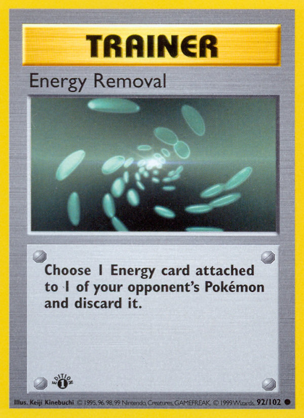 Energy Removal (92/102) (Shadowless) [Base Set 1st Edition] | Mindsight Gaming