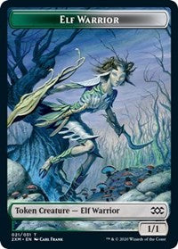 Elf Warrior // Plant Double-sided Token [Double Masters Tokens] | Mindsight Gaming