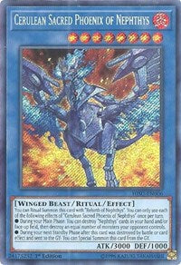 Cerulean Sacred Phoenix of Nephthys [HISU-EN006] Secret Rare | Mindsight Gaming