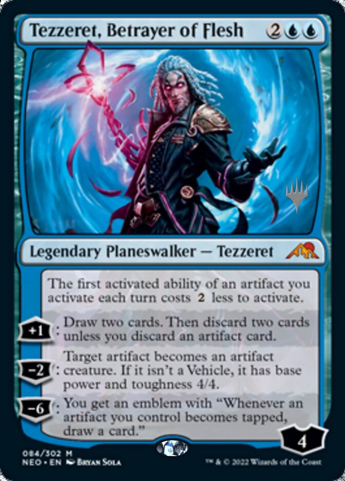 Tezzeret, Betrayer of Flesh (Promo Pack) [Kamigawa: Neon Dynasty Promos] | Mindsight Gaming