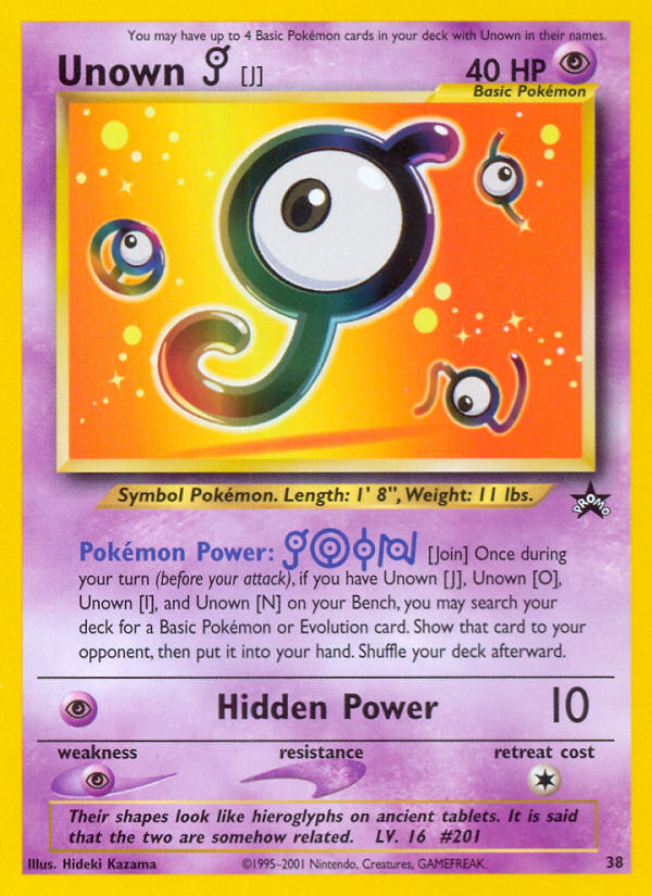 Unown [J] (38) [Wizards of the Coast: Black Star Promos] | Mindsight Gaming