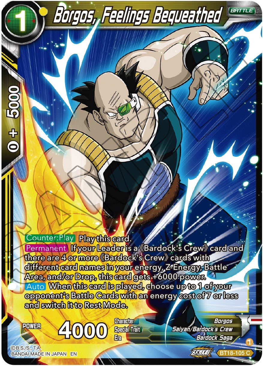 Borgos, Feelings Bequeathed (BT18-105) [Dawn of the Z-Legends] | Mindsight Gaming