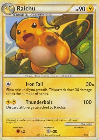 Raichu (19/30) [HeartGold & SoulSilver: Trainer Kit - Raichu] | Mindsight Gaming