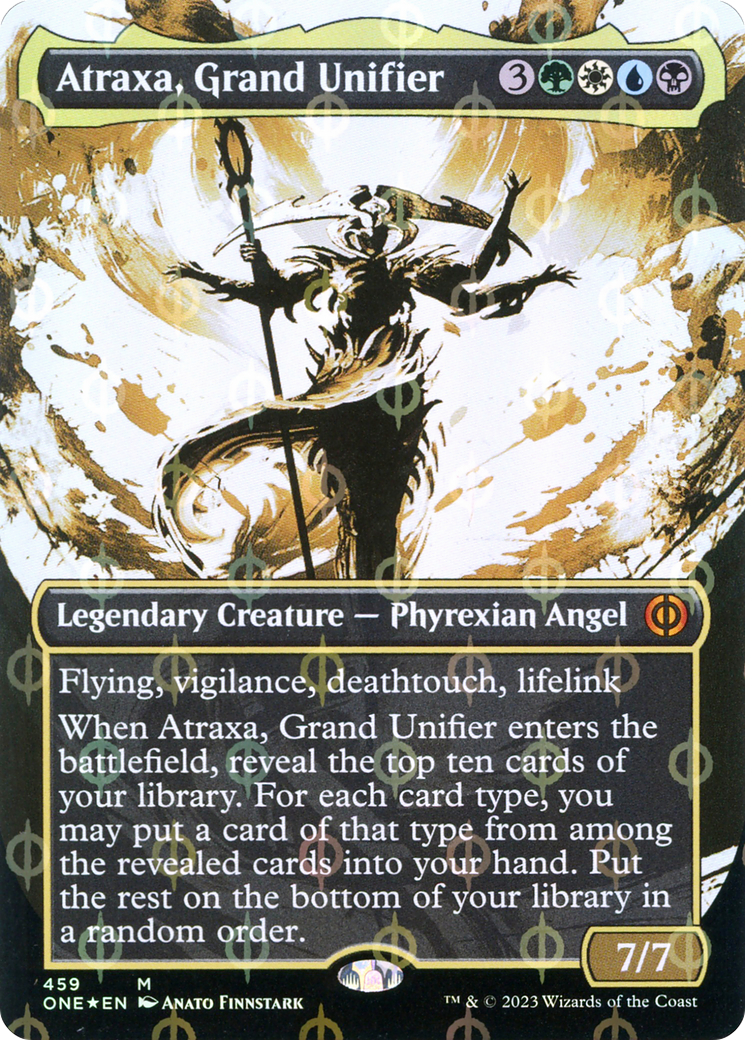 Atraxa, Grand Unifier (Borderless Ichor Step-and-Compleat Foil) [Phyrexia: All Will Be One] | Mindsight Gaming