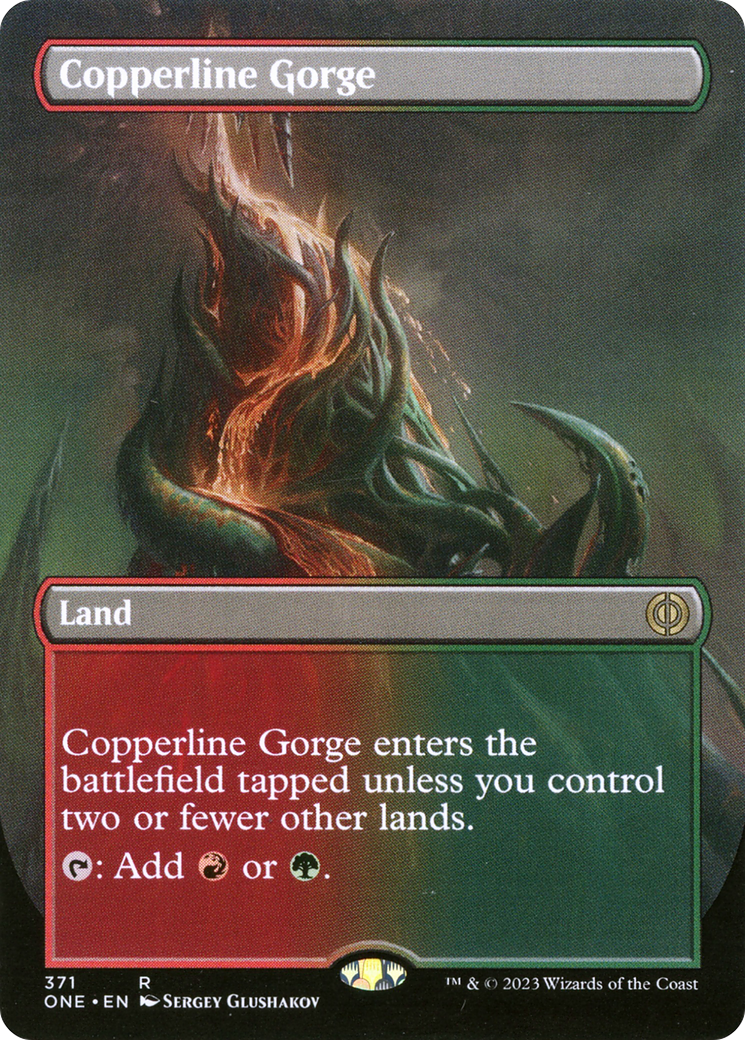 Copperline Gorge (Borderless Alternate Art) [Phyrexia: All Will Be One] | Mindsight Gaming