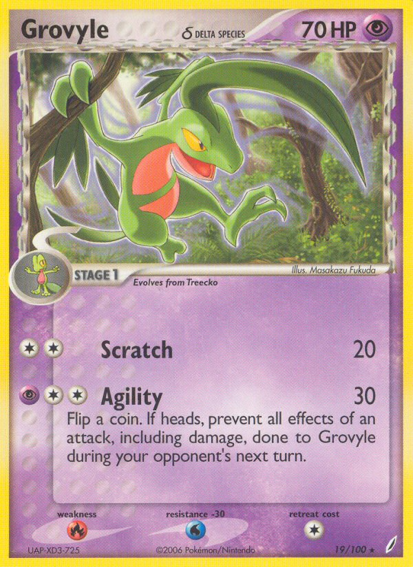 Grovyle(19/100) (Delta Species) [EX: Crystal Guardians] | Mindsight Gaming