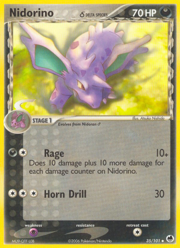 Nidorino (35/101) (Delta Species) [EX: Dragon Frontiers] | Mindsight Gaming