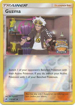 Guzma (115/147) (League Promo) (Staff) [Sun & Moon: Burning Shadows] | Mindsight Gaming