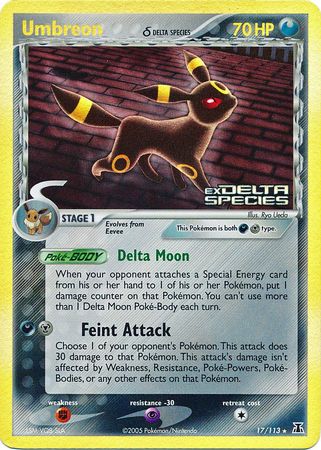 Umbreon (17/113) (Delta Species) (Stamped) [EX: Delta Species] | Mindsight Gaming