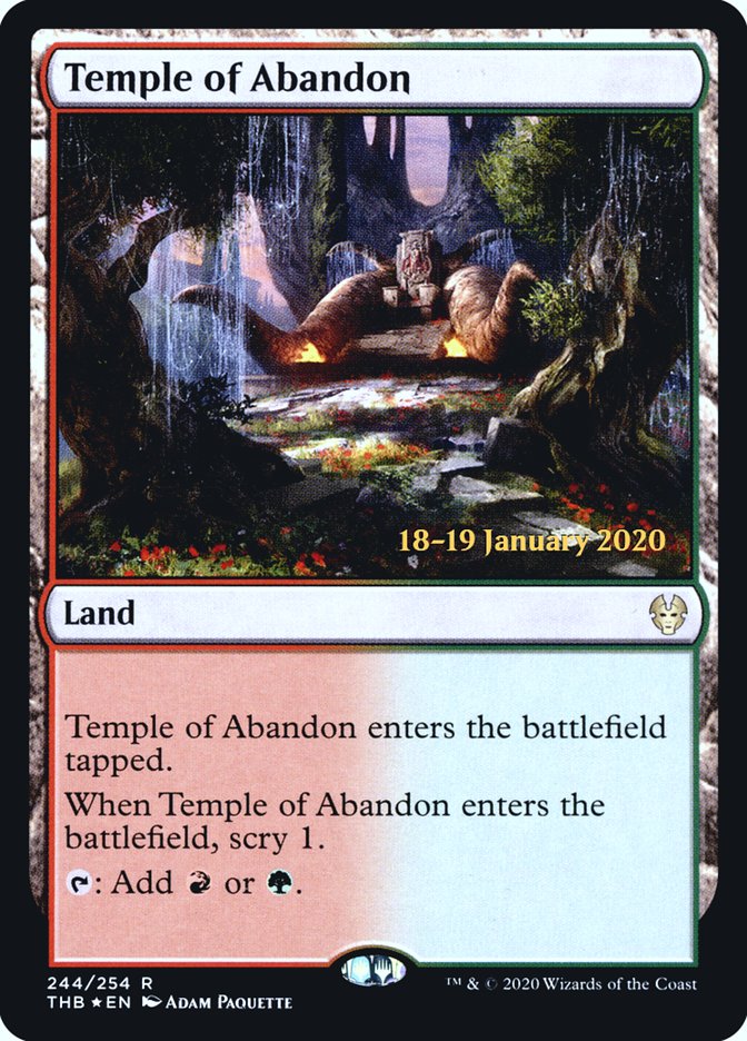 Temple of Abandon [Theros Beyond Death Prerelease Promos] | Mindsight Gaming