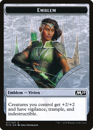 Emblem - Vivien Reid [Core Set 2019 Tokens] | Mindsight Gaming