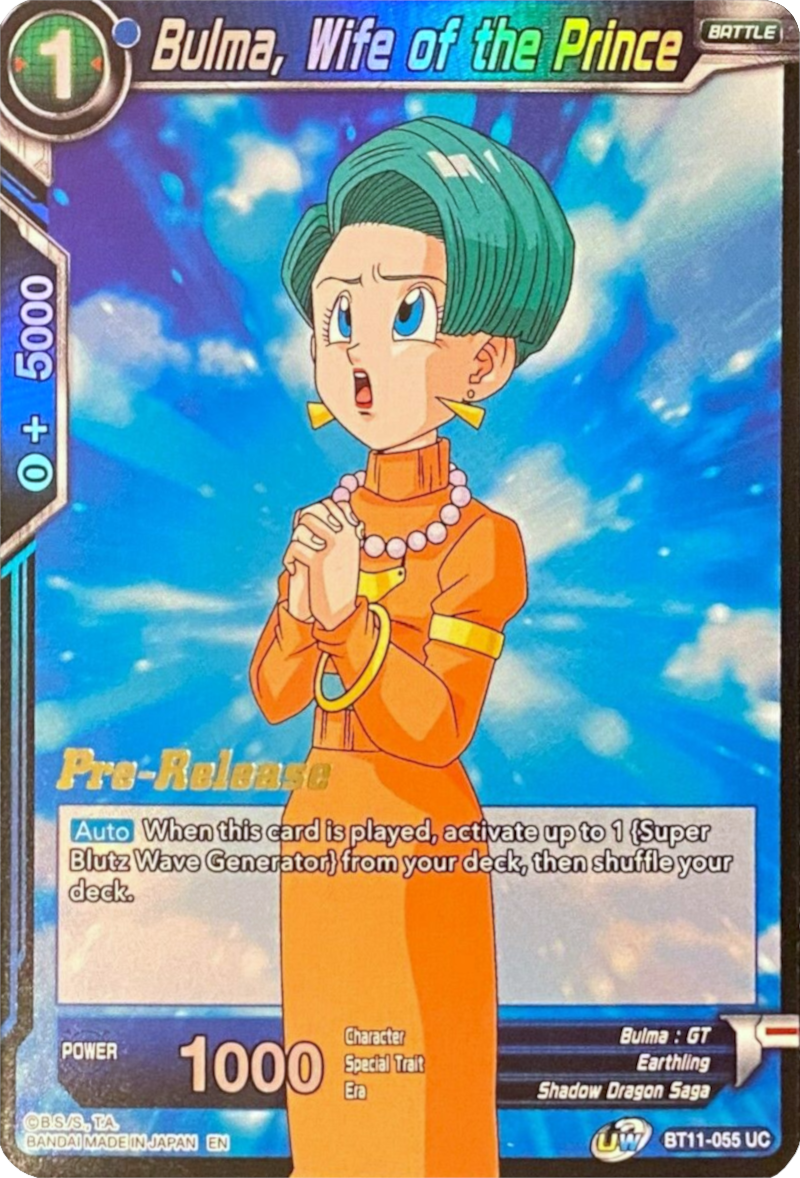 Bulma, Wife of the Prince (BT11-055) [Vermilion Bloodline Prerelease Promos] | Mindsight Gaming