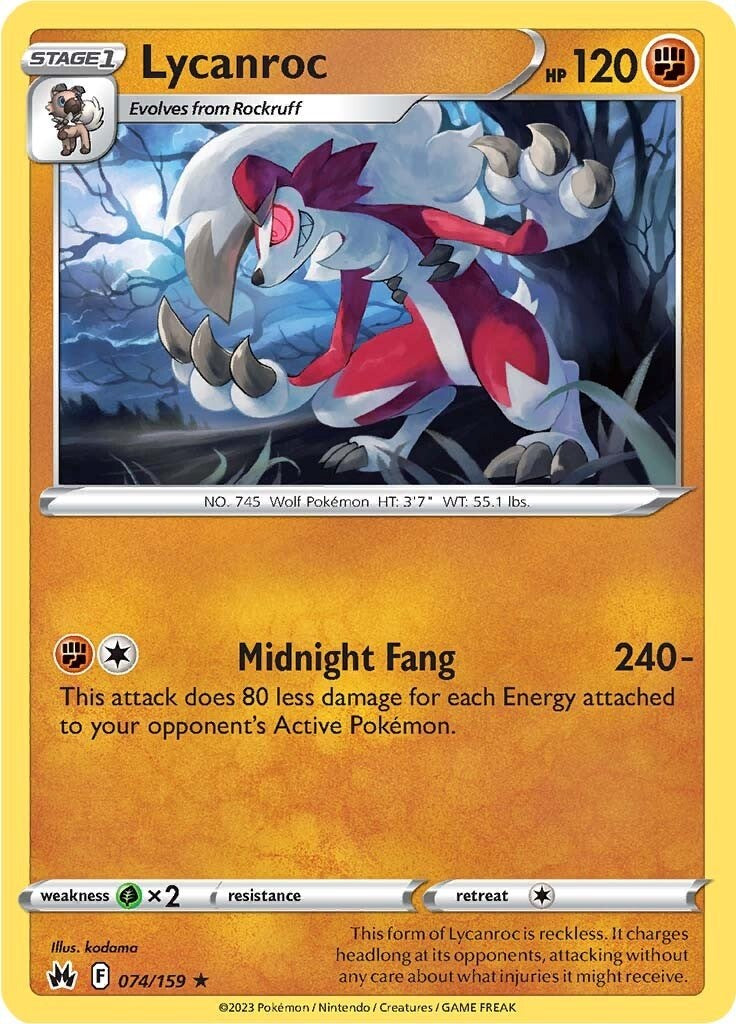 Lycanroc (074/159) [Sword & Shield: Crown Zenith] | Mindsight Gaming