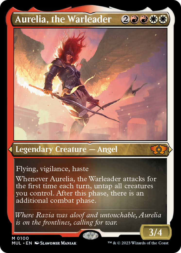 Aurelia, the Warleader (Foil Etched) [Multiverse Legends] | Mindsight Gaming