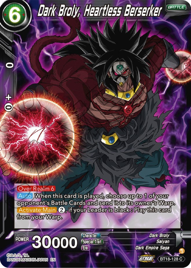 Dark Broly, Heartless Berserker (BT18-128) [Dawn of the Z-Legends] | Mindsight Gaming