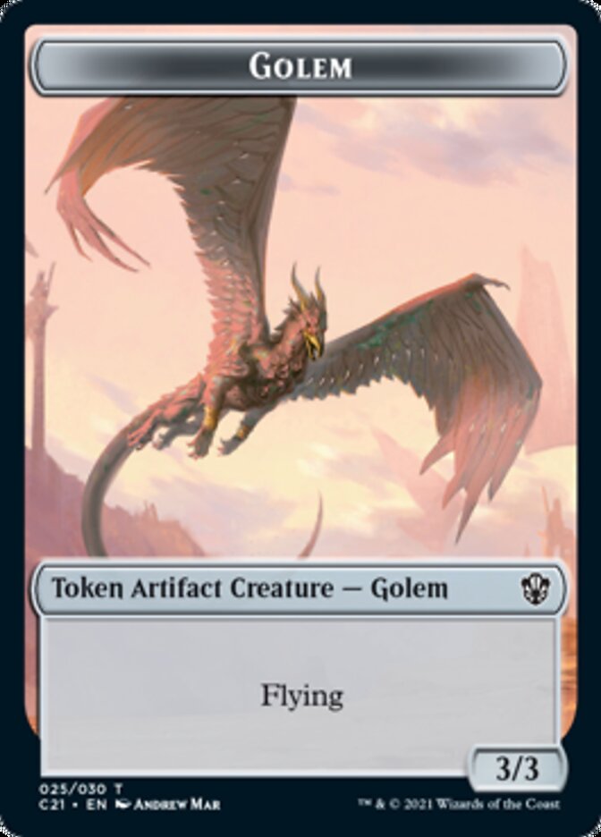 Golem // Thopter Token (025/030) [Commander 2021 Tokens] | Mindsight Gaming