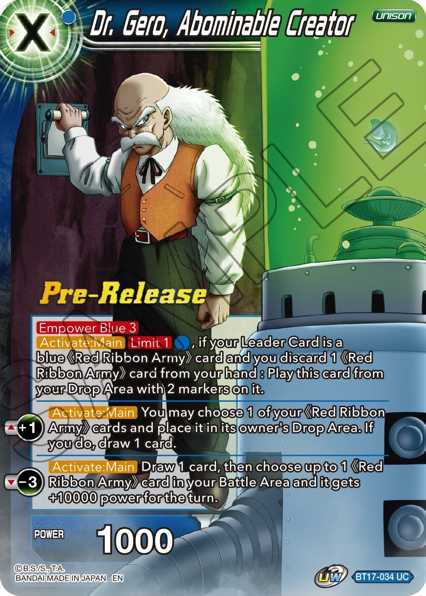 Dr. Gero, Abominable Creator (BT17-034) [Ultimate Squad Prerelease Promos] | Mindsight Gaming