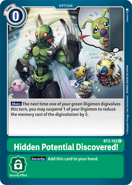 Hidden Potential Discovered! [BT3-103] [Release Special Booster Ver.1.5] | Mindsight Gaming