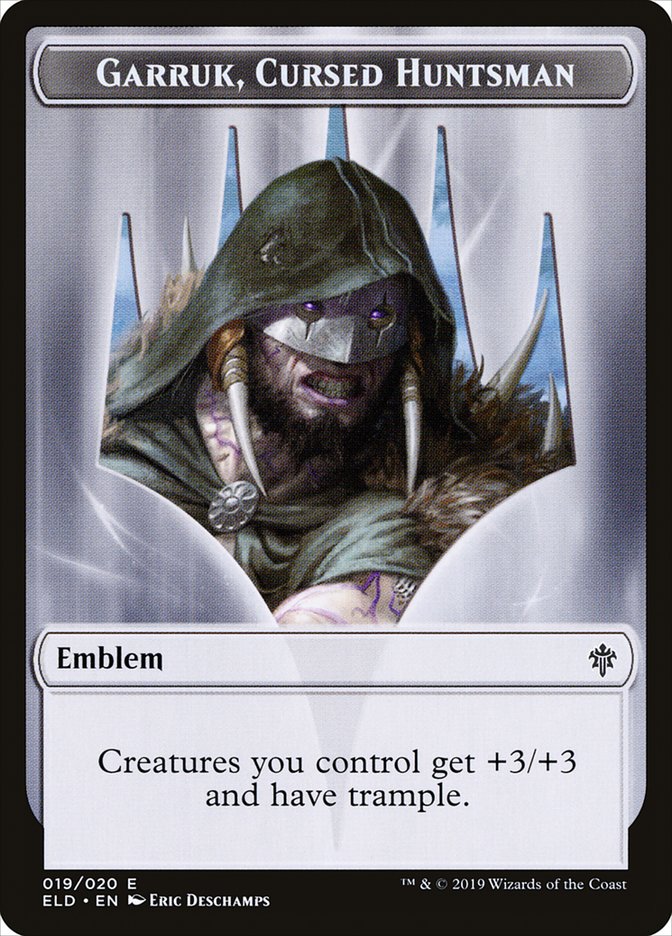 Garruk, Cursed Huntsman Emblem [Throne of Eldraine Tokens] | Mindsight Gaming