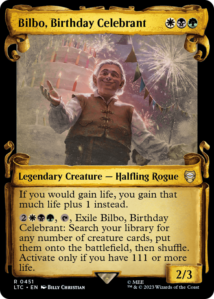 Bilbo, Birthday Celebrant [The Lord of the Rings: Tales of Middle-Earth Commander Showcase Scrolls] | Mindsight Gaming