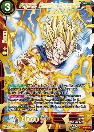 Vegeta, Resolve Renewed [EX13-04] | Mindsight Gaming